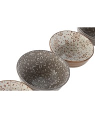Set di Ciotole Home ESPRIT Marrone Beige Porcellana Fiori Shabby Chic 11,5 x 11,5 x 6 cm Set di Ciotole Home ESPRIT Marrone Beige Porcellana Fiori Shabby Chic 11,5 x 11,5 x 6 cm