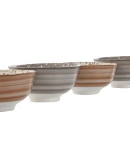Set di Ciotole Home ESPRIT Marrone Beige Porcellana Fiori Shabby Chic 11,5 x 11,5 x 6 cm Set di Ciotole Home ESPRIT Marrone Beige Porcellana Fiori Shabby Chic 11,5 x 11,5 x 6 cm