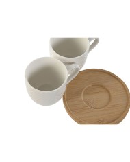 Set di Tazze da Caffè Home ESPRIT Bianco Bambù Porcellana 90 ml