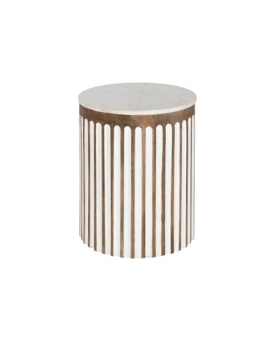 Tavolo aggiuntivo Home ESPRIT Bianco Naturale 41 x 41 x 52 cm