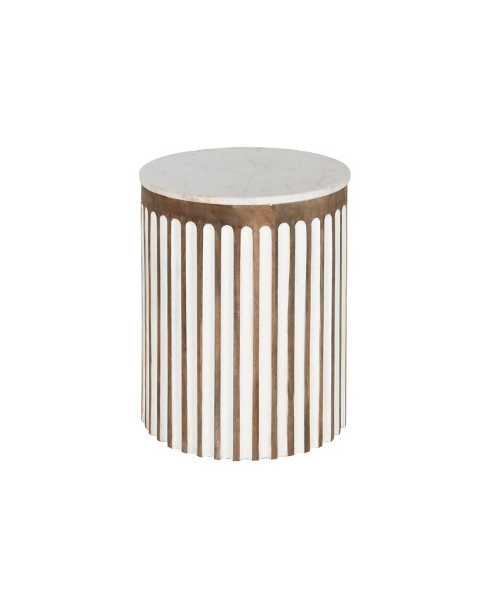 Tavolo aggiuntivo Home ESPRIT Bianco Naturale 41 x 41 x 52 cm Tavolo aggiuntivo Home ESPRIT Bianco Naturale 41 x 41 x 52 cm