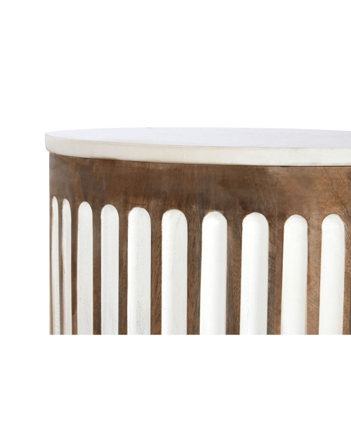 Tavolo aggiuntivo Home ESPRIT Bianco Naturale 41 x 41 x 52 cm Tavolo aggiuntivo Home ESPRIT Bianco Naturale 41 x 41 x 52 cm