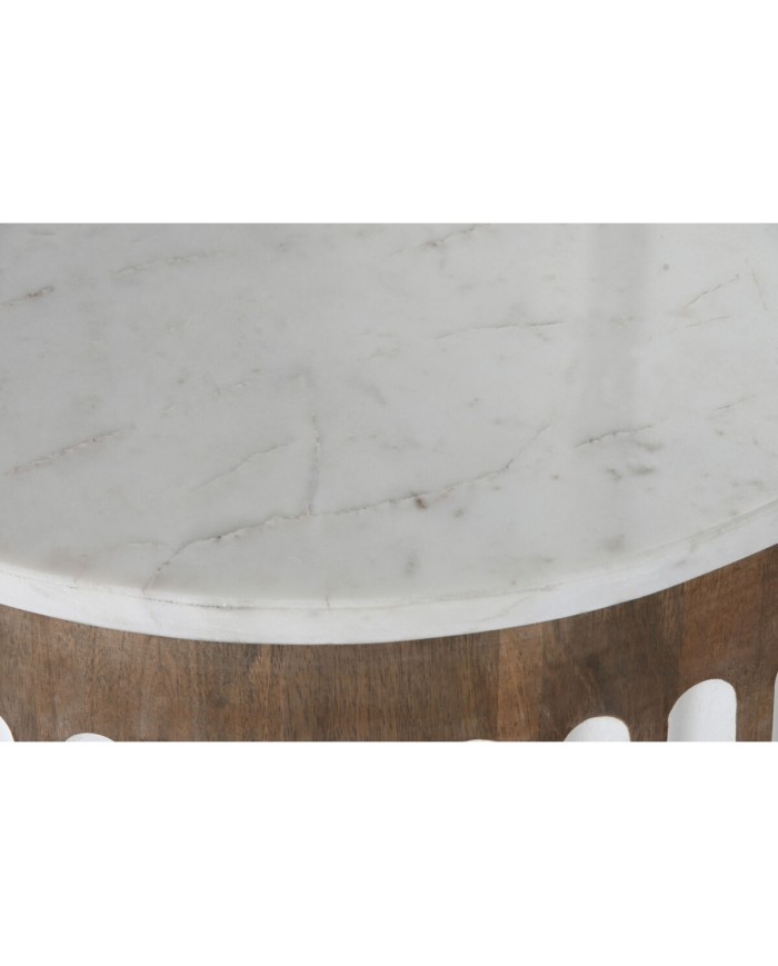 Tavolo aggiuntivo Home ESPRIT Bianco Naturale 41 x 41 x 52 cm Tavolo aggiuntivo Home ESPRIT Bianco Naturale 41 x 41 x 52 cm