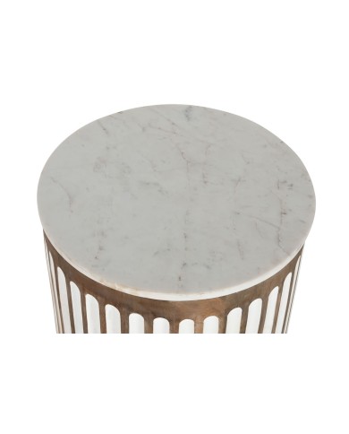 Tavolo aggiuntivo Home ESPRIT Bianco Naturale 41 x 41 x 52 cm