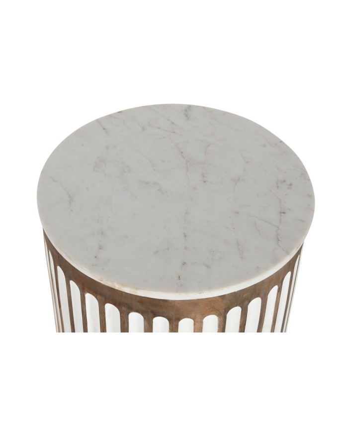 Tavolo aggiuntivo Home ESPRIT Bianco Naturale 41 x 41 x 52 cm Tavolo aggiuntivo Home ESPRIT Bianco Naturale 41 x 41 x 52 cm