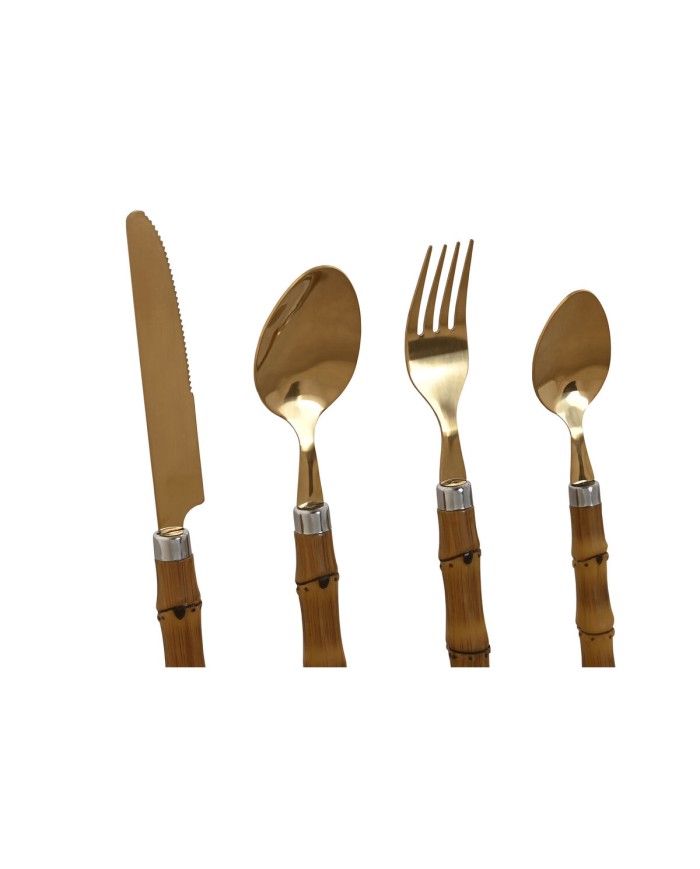 Posate Home ESPRIT Dorato Naturale Acciaio inossidabile ABS 3 x 2 x 16 cm 24 Pezzi Posate Home ESPRIT Dorato Naturale Acciaio inossidabile ABS 3 x 2 x 16 cm 24 Pezzi
