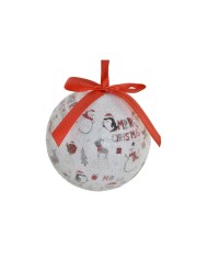 Palle di Natale Home ESPRIT Bianco Rosso PVC (7 Unità) Palle di Natale Home ESPRIT Bianco Rosso PVC (7 Unità)