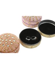 Scatola-Portagioie Home ESPRIT Giallo Arancio Rosa Lilla Alluminio 10 x 10 x 5 cm (6 Unità)