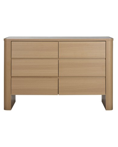 Cassettiera Home ESPRIT Naturale Grigio chiaro Moderno 120 x 40 x 80 cm