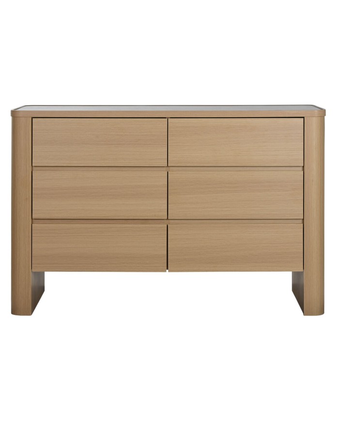 Cassettiera Home ESPRIT Naturale Grigio chiaro Moderno 120 x 40 x 80 cm