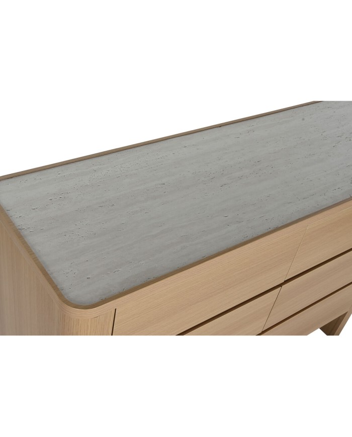 Cassettiera Home ESPRIT Naturale Grigio chiaro Moderno 120 x 40 x 80 cm