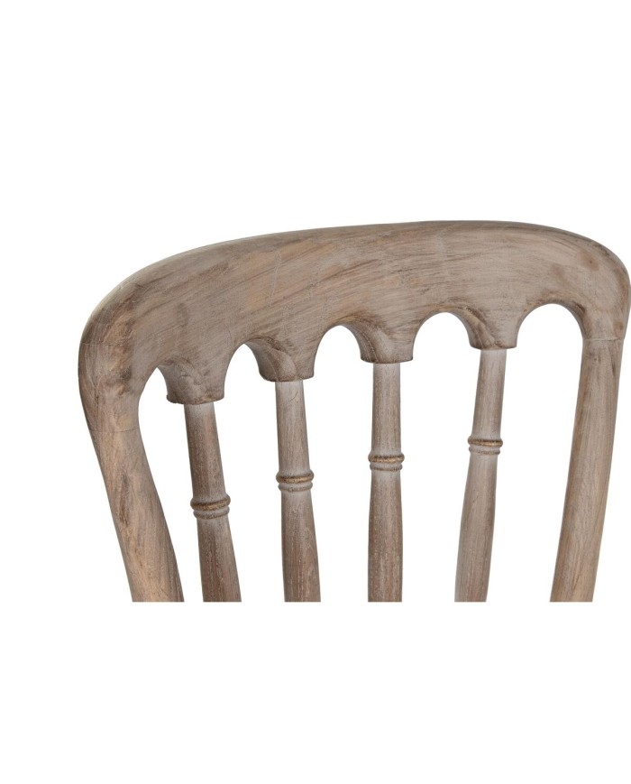 Sedia da Sala da Pranzo Home ESPRIT Marrone Chiaro Rattan Abete 45 x 48 x 92 cm