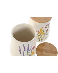 Barattolo Home ESPRIT Multicolore Fiori Shabby Chic (2 Unità)