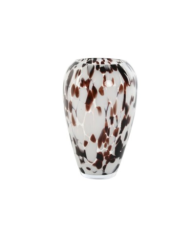 Vaso Home ESPRIT Bianco Marrone Cristallo Moderno 15,5 X 15,5 X 24,5 cm Vaso Home ESPRIT Bianco Marrone Cristallo Moderno 15,5 X 15,5 X 24,5 cm