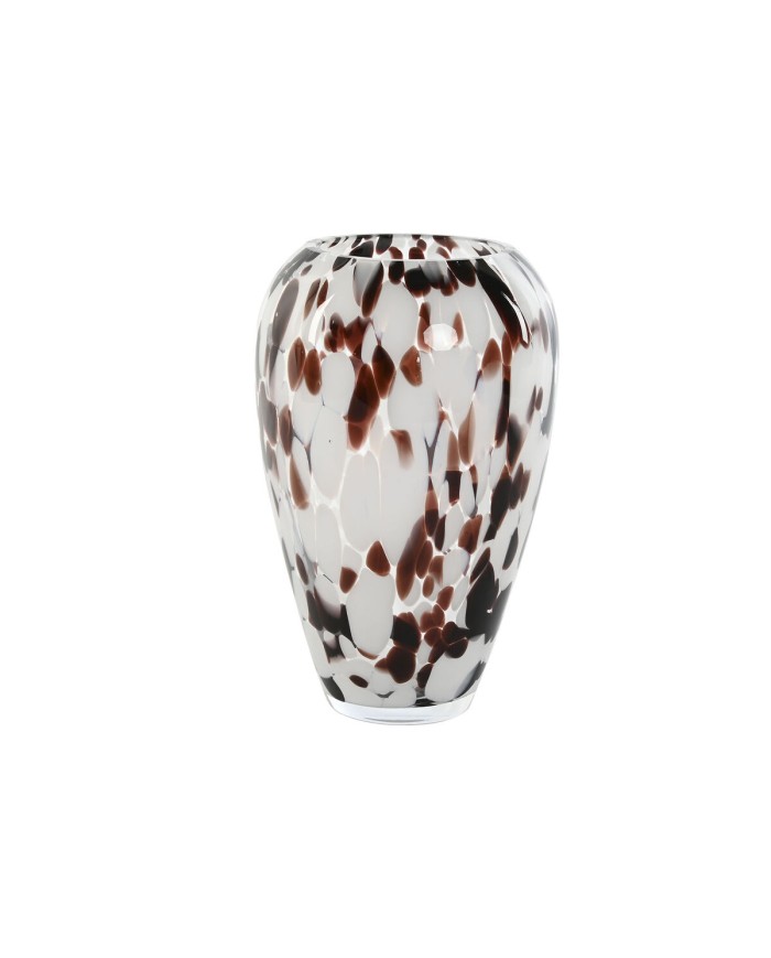 Vaso Home ESPRIT Bianco Marrone Cristallo Moderno 15,5 X 15,5 X 24,5 cm Vaso Home ESPRIT Bianco Marrone Cristallo Moderno 15,5 X 15,5 X 24,5 cm