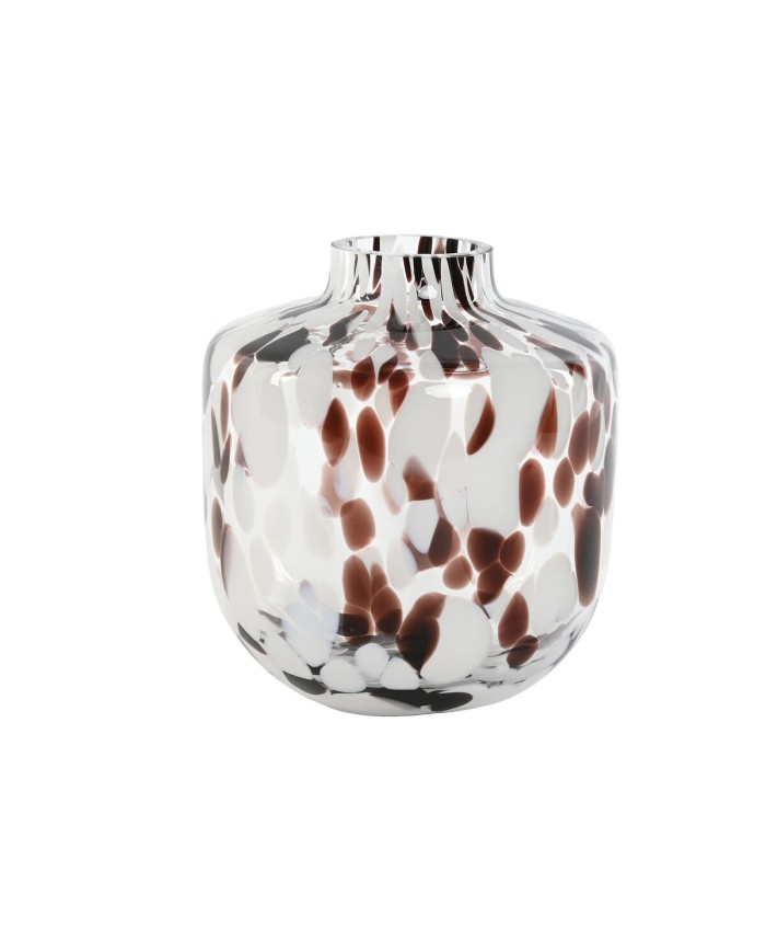 Vaso Home ESPRIT Bianco Marrone Cristallo Moderno 15 x 15 x 17 cm Vaso Home ESPRIT Bianco Marrone Cristallo Moderno 15 x 15 x 17 cm