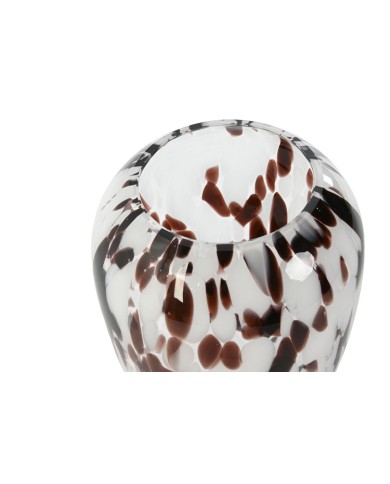 Vaso Home ESPRIT Bianco Marrone Cristallo Moderno 15,5 X 15,5 X 24,5 cm Vaso Home ESPRIT Bianco Marrone Cristallo Moderno 15,5 X 15,5 X 24,5 cm