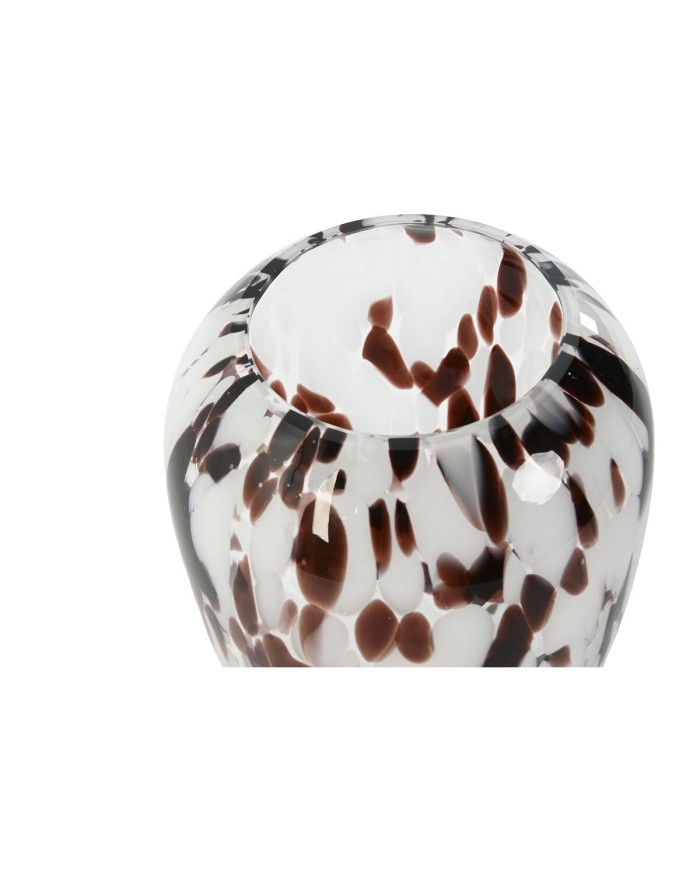Vaso Home ESPRIT Bianco Marrone Cristallo Moderno 15,5 X 15,5 X 24,5 cm Vaso Home ESPRIT Bianco Marrone Cristallo Moderno 15,5 X 15,5 X 24,5 cm