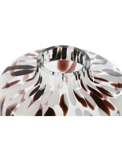 Vaso Home ESPRIT Bianco Marrone Cristallo Moderno 15 x 15 x 17 cm Vaso Home ESPRIT Bianco Marrone Cristallo Moderno 15 x 15 x 17 cm