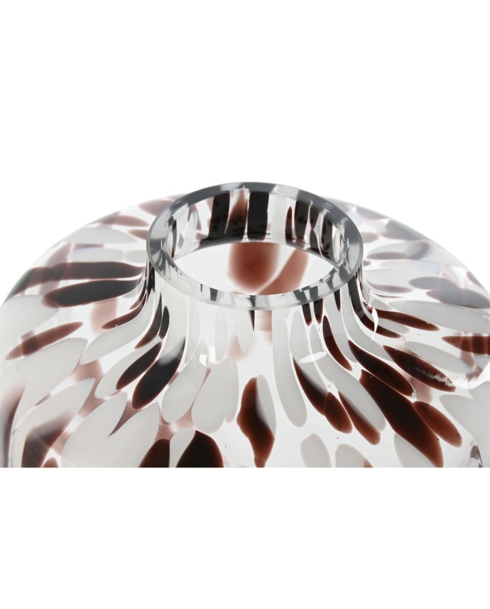 Vaso Home ESPRIT Bianco Marrone Cristallo Moderno 15 x 15 x 17 cm Vaso Home ESPRIT Bianco Marrone Cristallo Moderno 15 x 15 x 17 cm