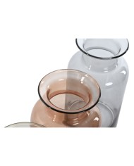 Vaso Home ESPRIT Azzurro Verde Ambra Cristallo 14,5 x 14,5 x 26,5 cm (3 Unità) Vaso Home ESPRIT Azzurro Verde Ambra Cristallo 14,5 x 14,5 x 26,5 cm (3 Unità)