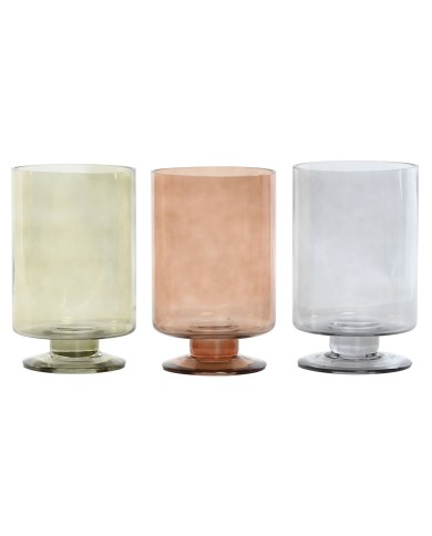 Vaso Home ESPRIT Azzurro Verde Ambra Cristallo Moderno 12,5 x 12,5 x 20 cm (3 Unità) Vaso Home ESPRIT Azzurro Verde Ambra Cristallo Moderno 12,5 x 12,5 x 20 cm (3 Unità)