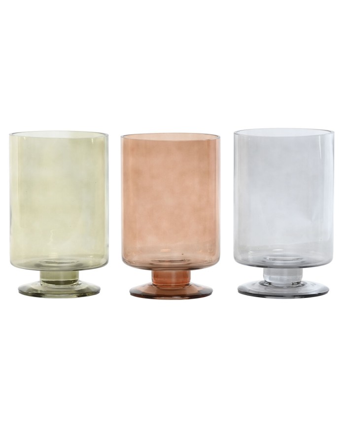 Vaso Home ESPRIT Azzurro Verde Ambra Cristallo Moderno 12,5 x 12,5 x 20 cm (3 Unità) Vaso Home ESPRIT Azzurro Verde Ambra Cristallo Moderno 12,5 x 12,5 x 20 cm (3 Unità)