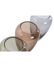 Vaso Home ESPRIT Azzurro Verde Ambra Cristallo Moderno 13 X 13 X 20,7 cm (3 Unità) Vaso Home ESPRIT Azzurro Verde Ambra Cristallo Moderno 13 X 13 X 20,7 cm (3 Unità)