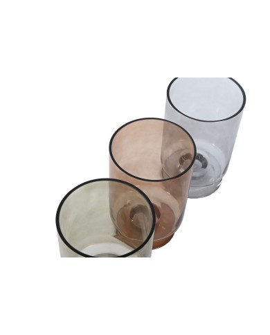 Vaso Home ESPRIT Azzurro Verde Ambra Cristallo Moderno 12,5 x 12,5 x 20 cm (3 Unità) Vaso Home ESPRIT Azzurro Verde Ambra Cristallo Moderno 12,5 x 12,5 x 20 cm (3 Unità)