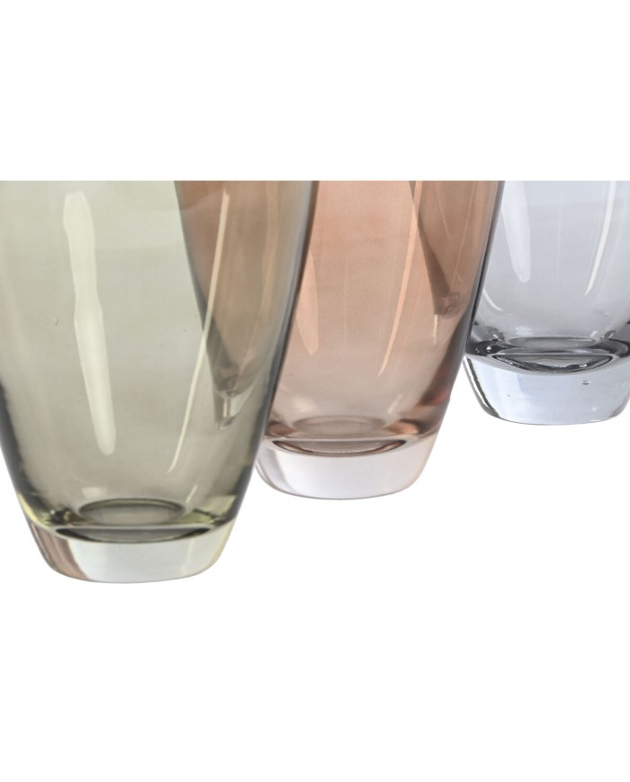 Vaso Home ESPRIT Azzurro Verde Ambra Cristallo Moderno 13 X 13 X 20,7 cm (3 Unità) Vaso Home ESPRIT Azzurro Verde Ambra Cristallo Moderno 13 X 13 X 20,7 cm (3 Unità)