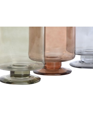 Vaso Home ESPRIT Azzurro Verde Ambra Cristallo Moderno 12,5 x 12,5 x 20 cm (3 Unità) Vaso Home ESPRIT Azzurro Verde Ambra Cristallo Moderno 12,5 x 12,5 x 20 cm (3 Unità)