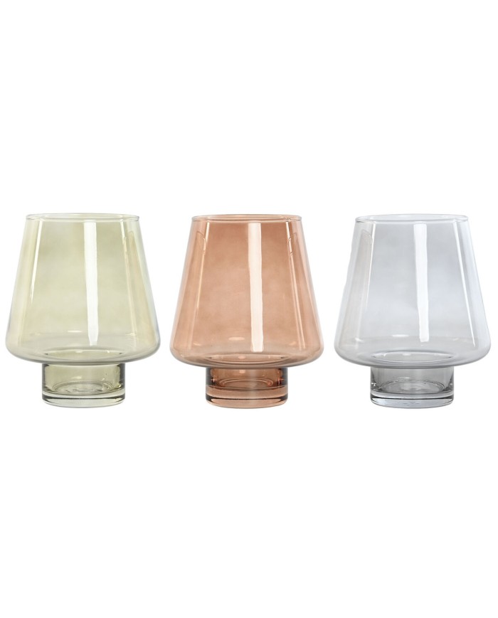 Vaso Home ESPRIT Azzurro Verde Ambra Cristallo Moderno 14,5 x 14,5 x 18 cm (3 Unità) Vaso Home ESPRIT Azzurro Verde Ambra Cristallo Moderno 14,5 x 14,5 x 18 cm (3 Unità)