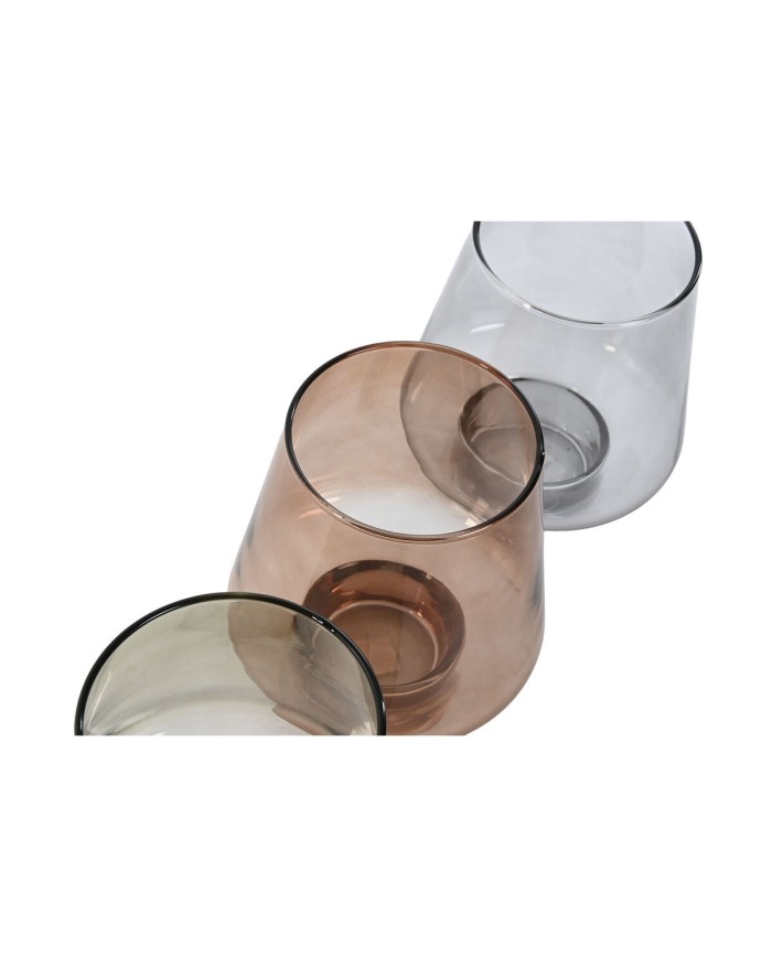 Vaso Home ESPRIT Azzurro Verde Ambra Cristallo Moderno 14,5 x 14,5 x 18 cm (3 Unità) Vaso Home ESPRIT Azzurro Verde Ambra Cristallo Moderno 14,5 x 14,5 x 18 cm (3 Unità)