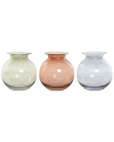 Vaso Home ESPRIT Azzurro Verde Ambra Cristallo Moderno 17,5 X 17,5 X 18,2 cm (3 Unità) Vaso Home ESPRIT Azzurro Verde Ambra Cristallo Moderno 17,5 X 17,5 X 18,2 cm (3 Unità)