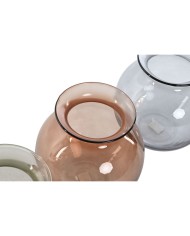 Vaso Home ESPRIT Azzurro Verde Ambra Cristallo Moderno 17,5 X 17,5 X 18,2 cm (3 Unità) Vaso Home ESPRIT Azzurro Verde Ambra Cristallo Moderno 17,5 X 17,5 X 18,2 cm (3 Unità)