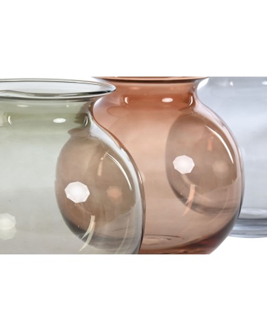 Vaso Home ESPRIT Azzurro Verde Ambra Cristallo Moderno 17,5 X 17,5 X 18,2 cm (3 Unità) Vaso Home ESPRIT Azzurro Verde Ambra Cristallo Moderno 17,5 X 17,5 X 18,2 cm (3 Unità)