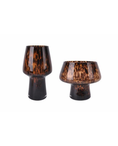 Vaso Home ESPRIT Marrone Nero Cristallo Moderno 16,5 x 16,5 x 29 cm Vaso Home ESPRIT Marrone Nero Cristallo Moderno 16,5 x 16,5 x 29 cm