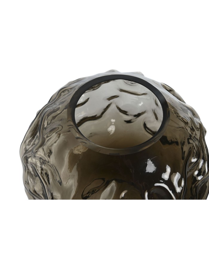 Vaso Home ESPRIT Marrone scuro Cristallo Moderno 21,5 x 21,5 x 19 cm Vaso Home ESPRIT Marrone scuro Cristallo Moderno 21,5 x 21,5 x 19 cm