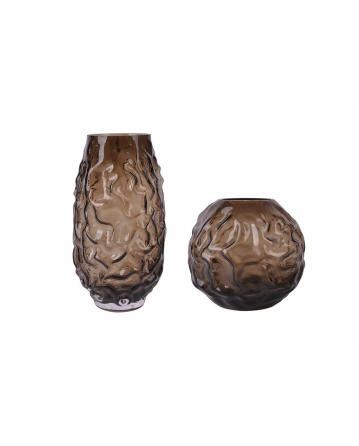 Vaso Home ESPRIT Marrone scuro Cristallo Moderno 21,5 x 21,5 x 19 cm Vaso Home ESPRIT Marrone scuro Cristallo Moderno 21,5 x 21,5 x 19 cm