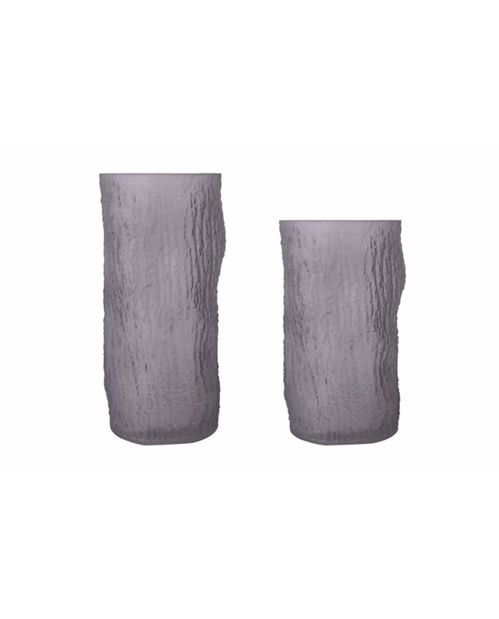 Vaso Home ESPRIT Grigio Cristallo Moderno 13 x 13 x 21 cm Vaso Home ESPRIT Grigio Cristallo Moderno 13 x 13 x 21 cm