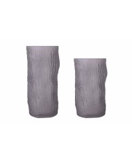 Vaso Home ESPRIT Grigio Cristallo Moderno 13 x 13 x 21 cm Vaso Home ESPRIT Grigio Cristallo Moderno 13 x 13 x 21 cm