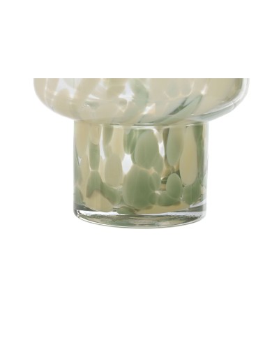 Vaso Home ESPRIT Verde Crema Cristallo Moderno 15 X 15 X 21,5 cm Vaso Home ESPRIT Verde Crema Cristallo Moderno 15 X 15 X 21,5 cm
