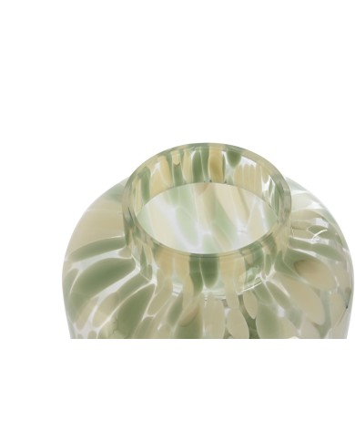 Vaso Home ESPRIT Verde Crema Cristallo Moderno 15 X 15 X 21,5 cm Vaso Home ESPRIT Verde Crema Cristallo Moderno 15 X 15 X 21,5 cm
