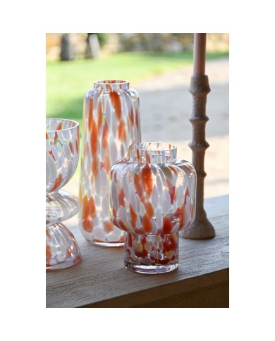 Vaso Home ESPRIT Crema Terracotta Cristallo Moderno 15 x 15 x 21 cm Vaso Home ESPRIT Crema Terracotta Cristallo Moderno 15 x 15 x 21 cm