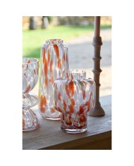 Vaso Home ESPRIT Crema Terracotta Cristallo Moderno 15 x 15 x 21 cm Vaso Home ESPRIT Crema Terracotta Cristallo Moderno 15 x 15 x 21 cm