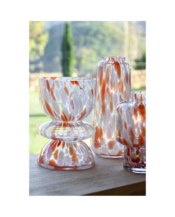 Vaso Home ESPRIT Crema Terracotta Cristallo Moderno 12,5 x 12,5 x 30 cm Vaso Home ESPRIT Crema Terracotta Cristallo Moderno 12,5 x 12,5 x 30 cm