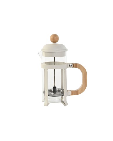 Caffettiera a Stantuffo Home ESPRIT Bianco Naturale Acciaio inossidabile polipropilene 350 ml 13 x 8 x 19 cm Caffettiera a Stantuffo Home ESPRIT Bianco Naturale Acciaio inossidabile polipropilene 350 ml 13 x 8 x 19 cm