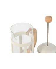 Caffettiera a Stantuffo Home ESPRIT Bianco Naturale Acciaio inossidabile polipropilene 350 ml 13 x 8 x 19 cm Caffettiera a Stantuffo Home ESPRIT Bianco Naturale Acciaio inossidabile polipropilene 350 ml 13 x 8 x 19 cm