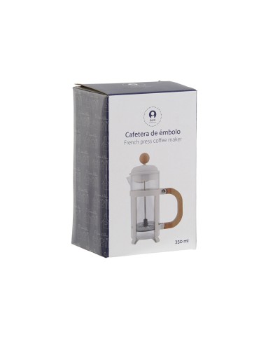 Caffettiera a Stantuffo Home ESPRIT Bianco Naturale Acciaio inossidabile polipropilene 350 ml 13 x 8 x 19 cm Caffettiera a Stantuffo Home ESPRIT Bianco Naturale Acciaio inossidabile polipropilene 350 ml 13 x 8 x 19 cm