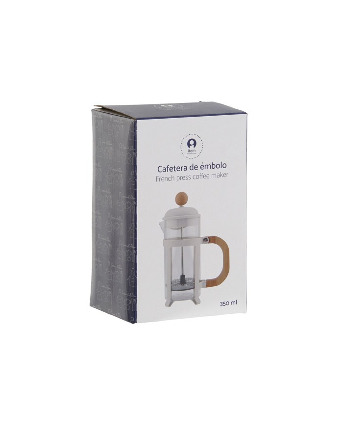 Caffettiera a Stantuffo Home ESPRIT Bianco Naturale Acciaio inossidabile polipropilene 350 ml 13 x 8 x 19 cm Caffettiera a Stantuffo Home ESPRIT Bianco Naturale Acciaio inossidabile polipropilene 350 ml 13 x 8 x 19 cm